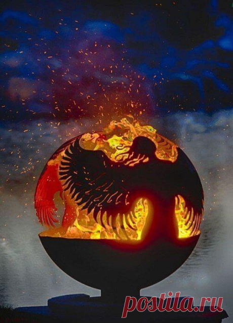 Дизайнерские огненные шары в саду ~ Planetalsad