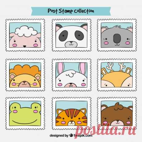 Коллекция красивых рисованных марок животных Более миллиона свободных векторов, PSD, фотографии и бесплатные иконки. Эксклюзивные халявы и все графические ресурсы, которые необходимые для ваших проектов