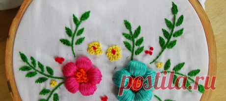 Hand Embroidery: Puffed Satin Stitch