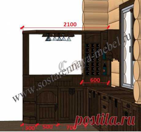 Кухня под старину из массива дерева – купить кухню в Москве