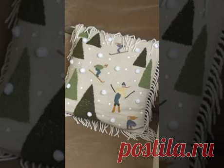 DIY Наволочка с зимним пейзажем