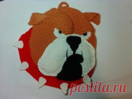 Прихватка -  пес Бульдог,ч.2.  Pothook -  dog Bulldog, р.2. Amigurumi. Crochet.  Амигуруми.