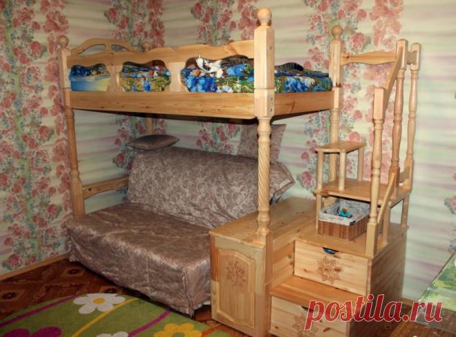 Двухъярусная детская кровать своими руками Добрый день, сейчас расскажу как, я (автор) в гараже сделал двухъярусную кровать. 
Всё началось с проекта, исходные данные были следующие: кровать должна быть компактной, надёжной, красивой, раз…