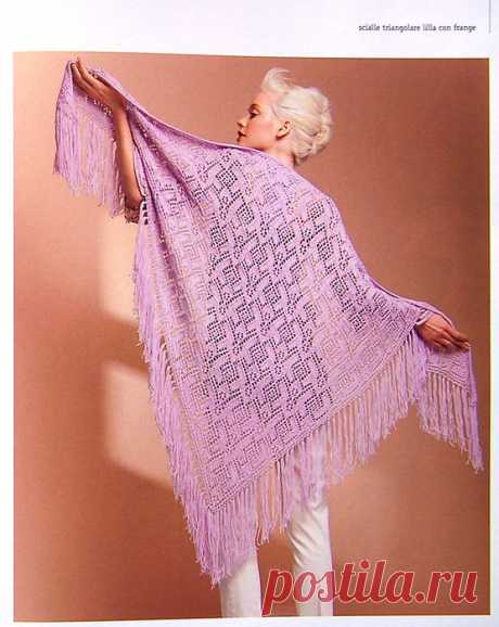 Вязание спицами для женщин Шаль