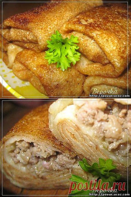 Блины с мясом - Готовим сами