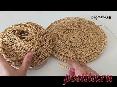 Kağıt ip ile çok şık bir çanta yapımı 💐 #kagitip #pinterest #crochetbag