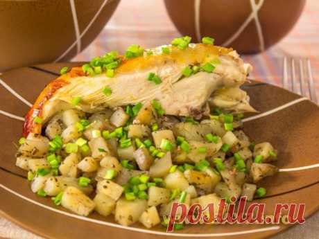Курица, фаршированная картофелем