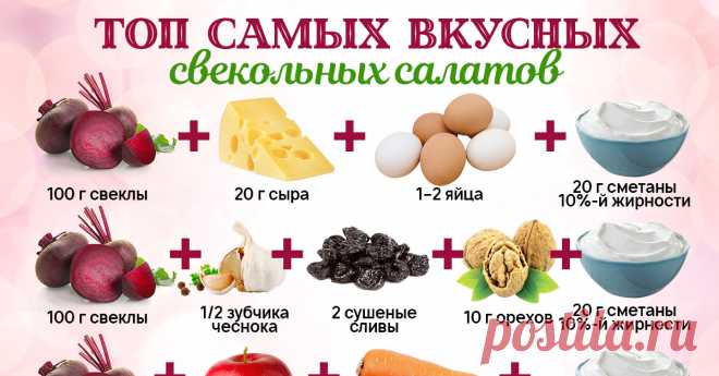 Шпаргалка по приготовлению свекольных салатов Сочный корнеплод.