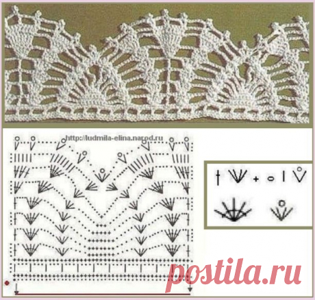Туника выполнена крючком красивыми круглыми мотивами.
Рукава туники по низу обвязаны красивой каймой.