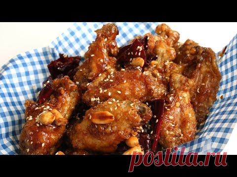 Хрустящая Корейская жареная курица (Дакганчжён: 닭강정)