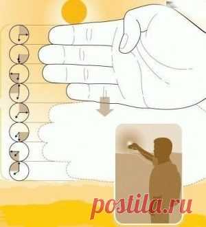 Определяем время до захода солнца с помощью пальцев