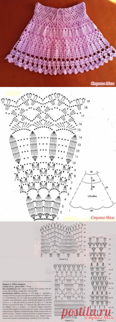 Он-лайн "Сиреневая юбка" - Вяжем вместе он-лайн - Страна Мам
