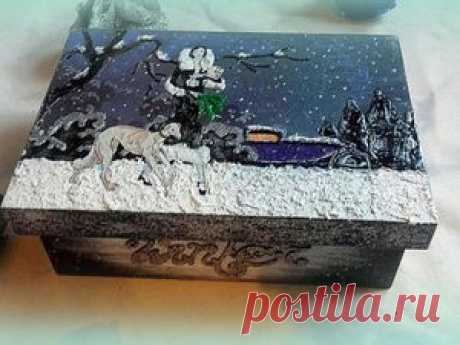Видео мастер-класс: создаем новогодний декор чайной коробки - Ярмарка Мастеров - ручная работа, handmade