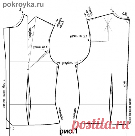 Выкройка блузки с короткими рукавами и открыто-отложным воротникомpokroyka.ru-уроки кроя и шитья | pokroyka.ru-уроки кроя и шитья
