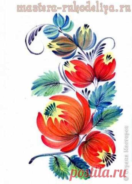 Мастера рукоделия - рукоделие для дома. Бесплатные мастер-классы, фото и видео уроки - Роспись по дереву: Секреты петриковской росписи. Часть 9. как разводить, смешивать краски и как выполнять переходный мазок