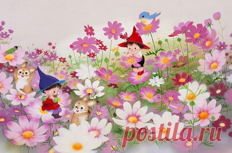 Кролик, кто слышит свист фея в иллюстрациях животных Космос поле