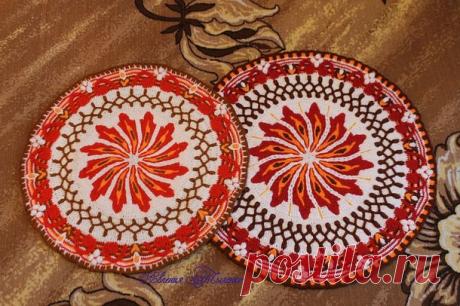 Коврик "СОЛНЫШКО" в технике наложения (overlay crochet). МК от Евгении Тыченко. - Вязание - Страна Мам