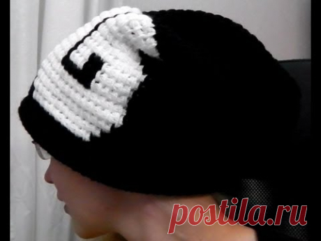 Long beanie with graphics tunisian crochet how to