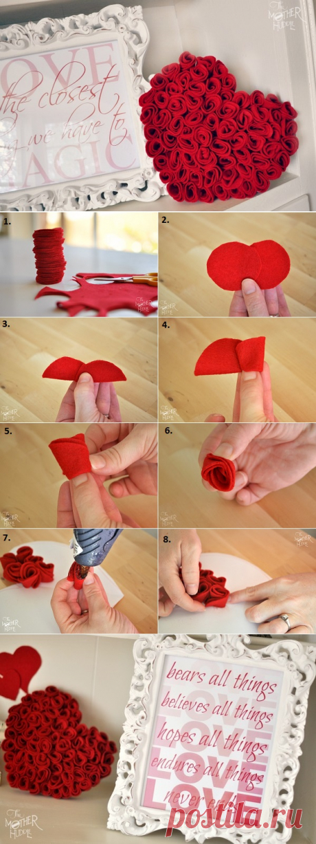 Felt Roses Heart - DIY - AllDayChic