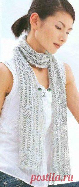 Шарф с узором "Ананас" | Рукоделие и вязание