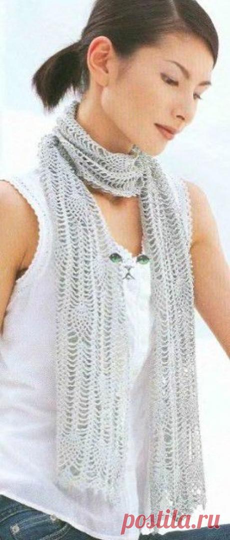 Шарф с узором &quot;Ананас&quot; | Рукоделие и вязание