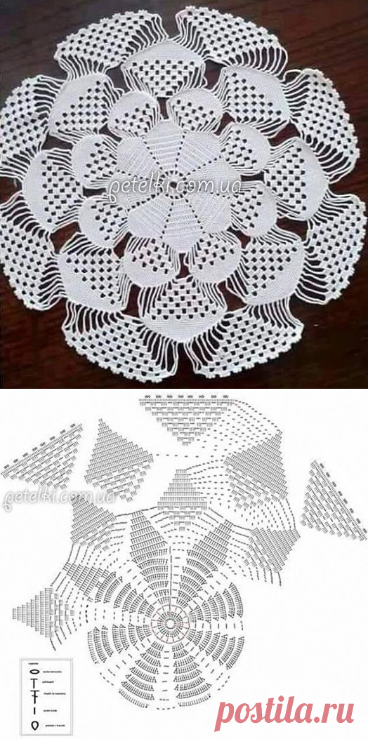 3D салфетка крючком. Схема, видеоурок