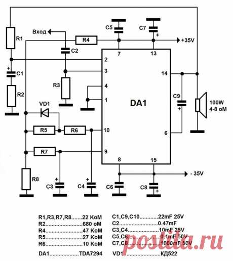 Простой усилитель на TDA7294 мощностью 100 Вт | Мастер-класс своими руками