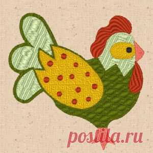 Аппликация - петушки и курочки