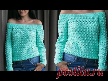 💛💯👉Простой узор крючком для эффектной вязаной кофточки - Вязание крючком для начинающих