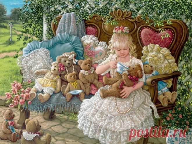 Люблю тебя, мой плюшевый, родной! Художница Janet Kruskamp.