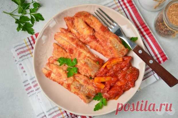 Минтай с томатами и паприкой в духовке – простой и вкусный рецепт с фото (пошагово)