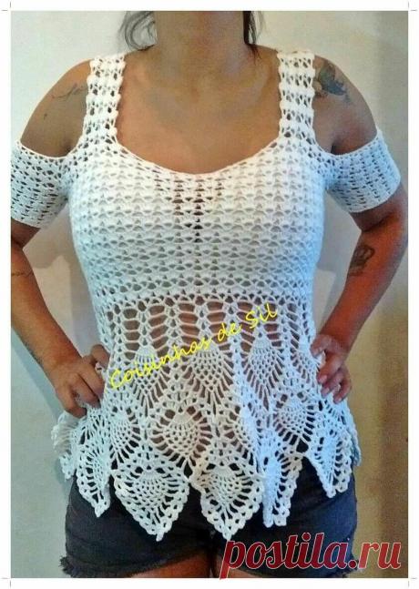 Отличная подборка топов и маечек крючком + схемы узоров! | Вяжем, лепим, творим, малюем) | Яндекс Дзен