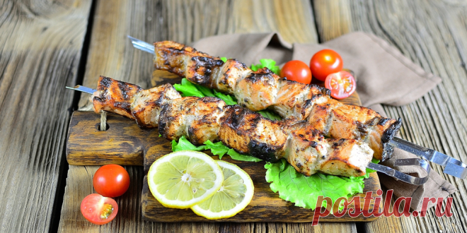 Шашлык из рыбы в лимонно-горчичном маринаде: рецепт — Лайфхакер Вкусный шашлык из красной рыбы в лимонно-горчичном маринаде можно приготовить на мангале по этому рецепту.