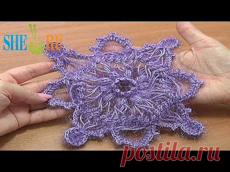 Вязаная на вилке снежинка Урок 7 часть 1 из 2 Ажурное вязание - YouTube