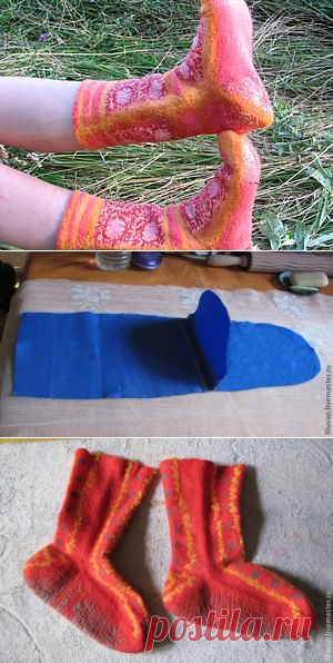 Создаем уютные войлочные носочки - Ярмарка Мастеров - ручная работа, handmade