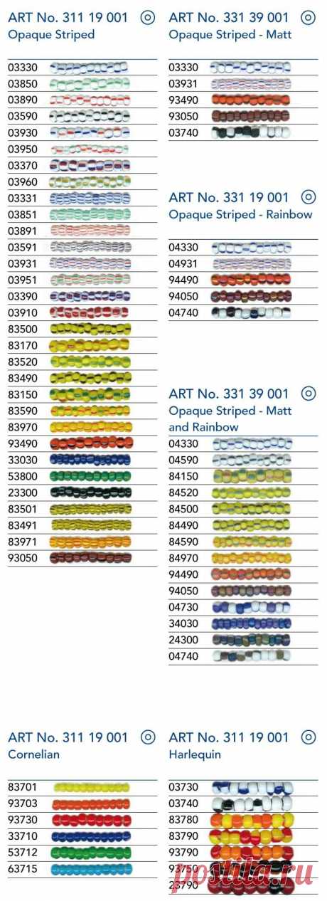 Карта цветов бисера Preciosa (Чехия) — Хоббери