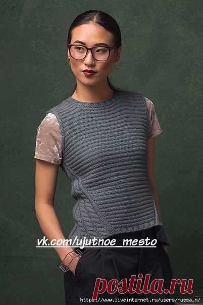 Жилет спицами 
