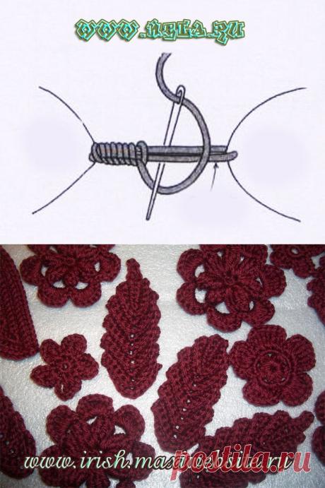 Соединение элементов ирландского кружева простой бридой. Мастер-класс.