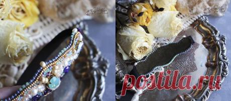 Купить Вышитая повязка для волос "Весеннее утро" - бисер, вышивка, Вышивка бисером, бисерная вышивка