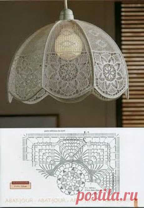 crochet Hanging lampshade with diagram