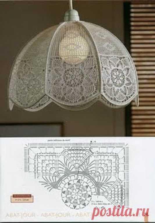 crochet Hanging lampshade with diagram
