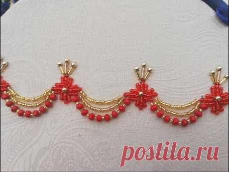 Hand Embroidery;Modern Border Line Embroidery Design