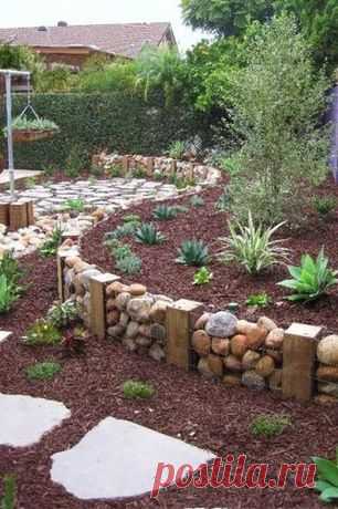 Great Rustic Landscape and Yard with Pathway & exterior stone floors 