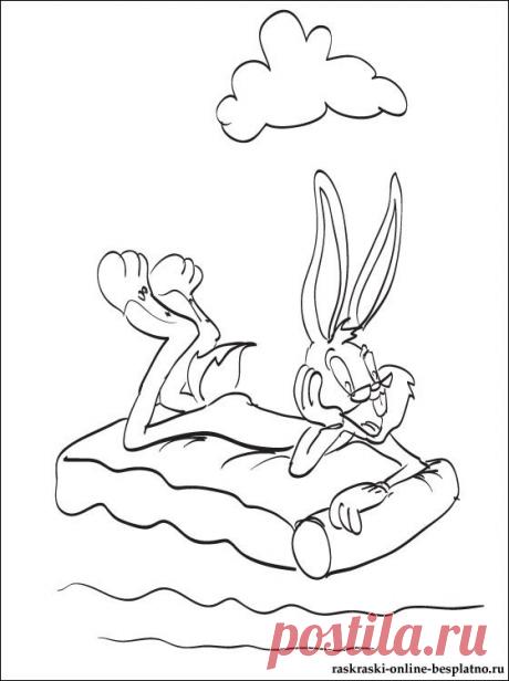 Багз Банни для раскрашивания детьми | Раскраски для детей