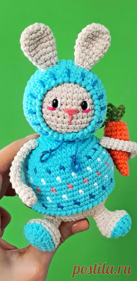 PDF Маленький Зайка крючком. FREE crochet pattern; Аmigurumi animal patterns. Амигуруми схемы и описания на русском. Вязаные игрушки и поделки своими руками #amimore - заяц, зайчик, кролик, зайчонок, зайка, крольчонок.