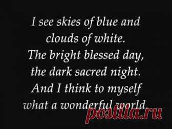 Louis Armstrong - What A Wonderful World (Lyrics) - YouTube