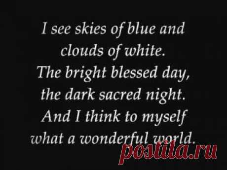 Louis Armstrong - What A Wonderful World (Lyrics) - YouTube
