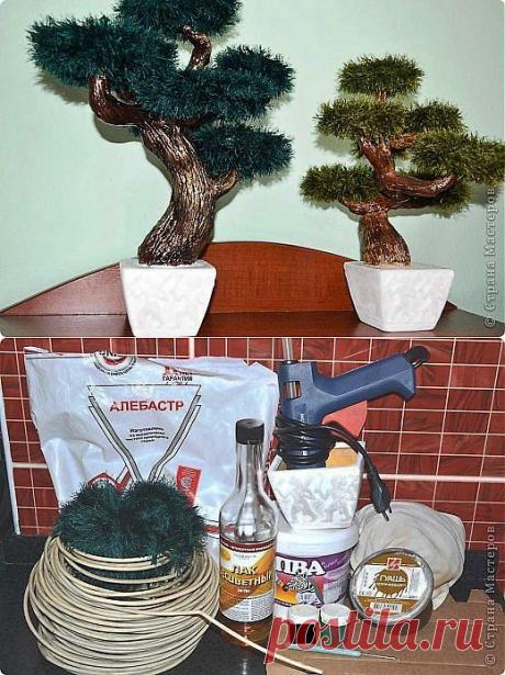 Бонсай из ниток &quot;травка&quot; | Страна Мастеров
