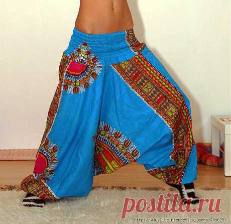 Модные летние брюки (шаровары) за15 минут.МК.