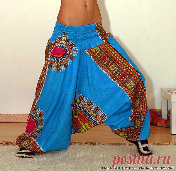 Модные летние брюки (шаровары) за15 минут.МК.